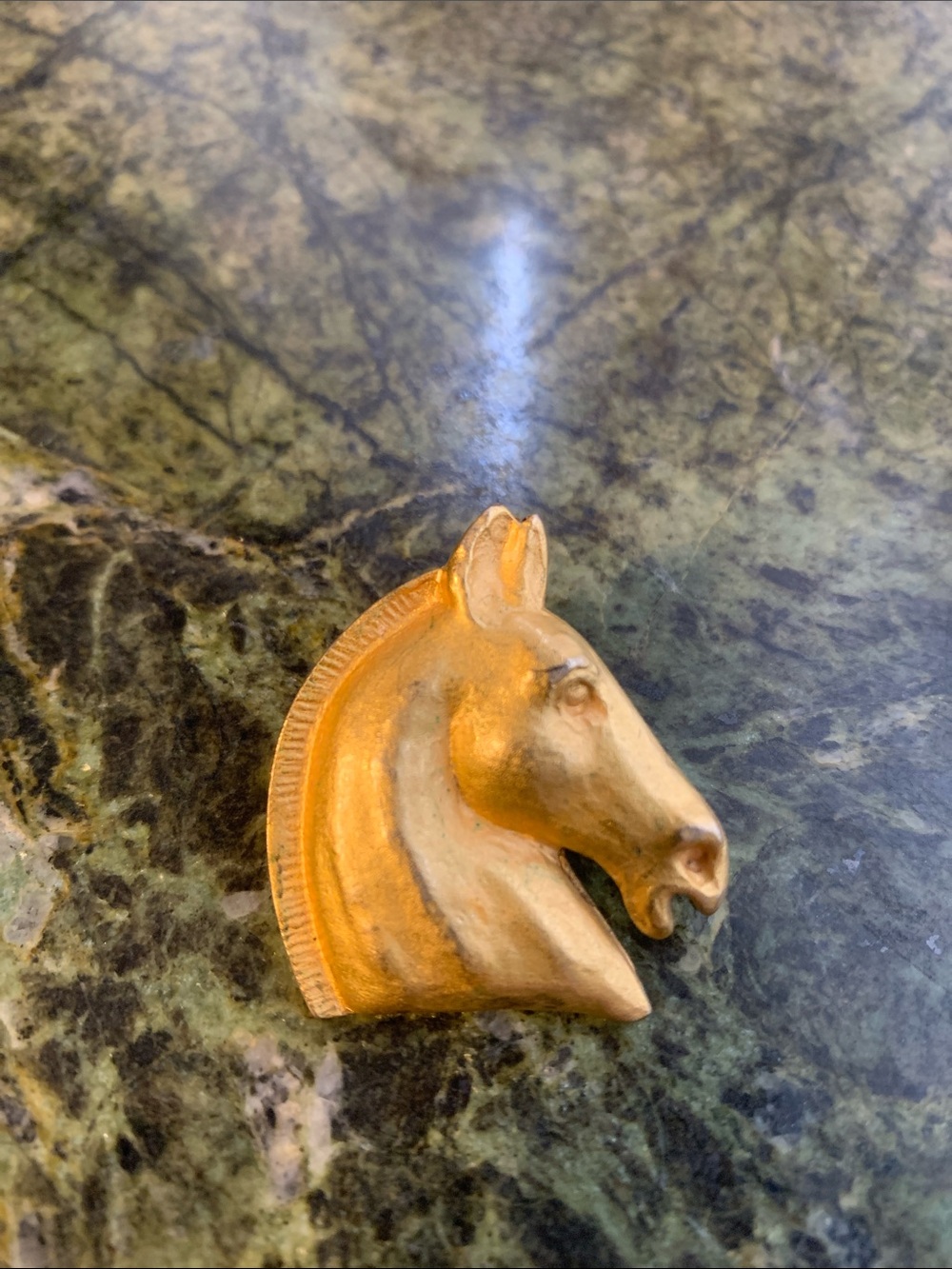 Hermes Gold Horse Head Brooch